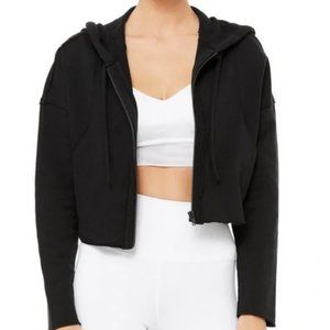 ALO Yoga Cropped Zip-up Jacket - Black -S